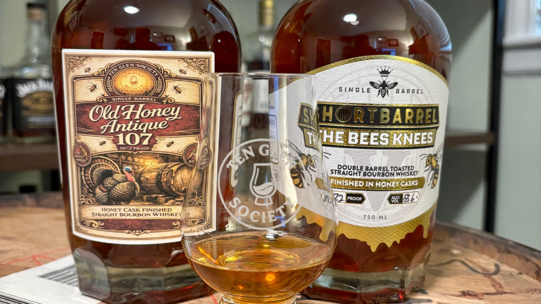 Ten Glen Society's Short Barrel Bees Knees MGP Pick: 8 & 9 Year Honey, Funk, and Savory Depth at 107.2 Proof