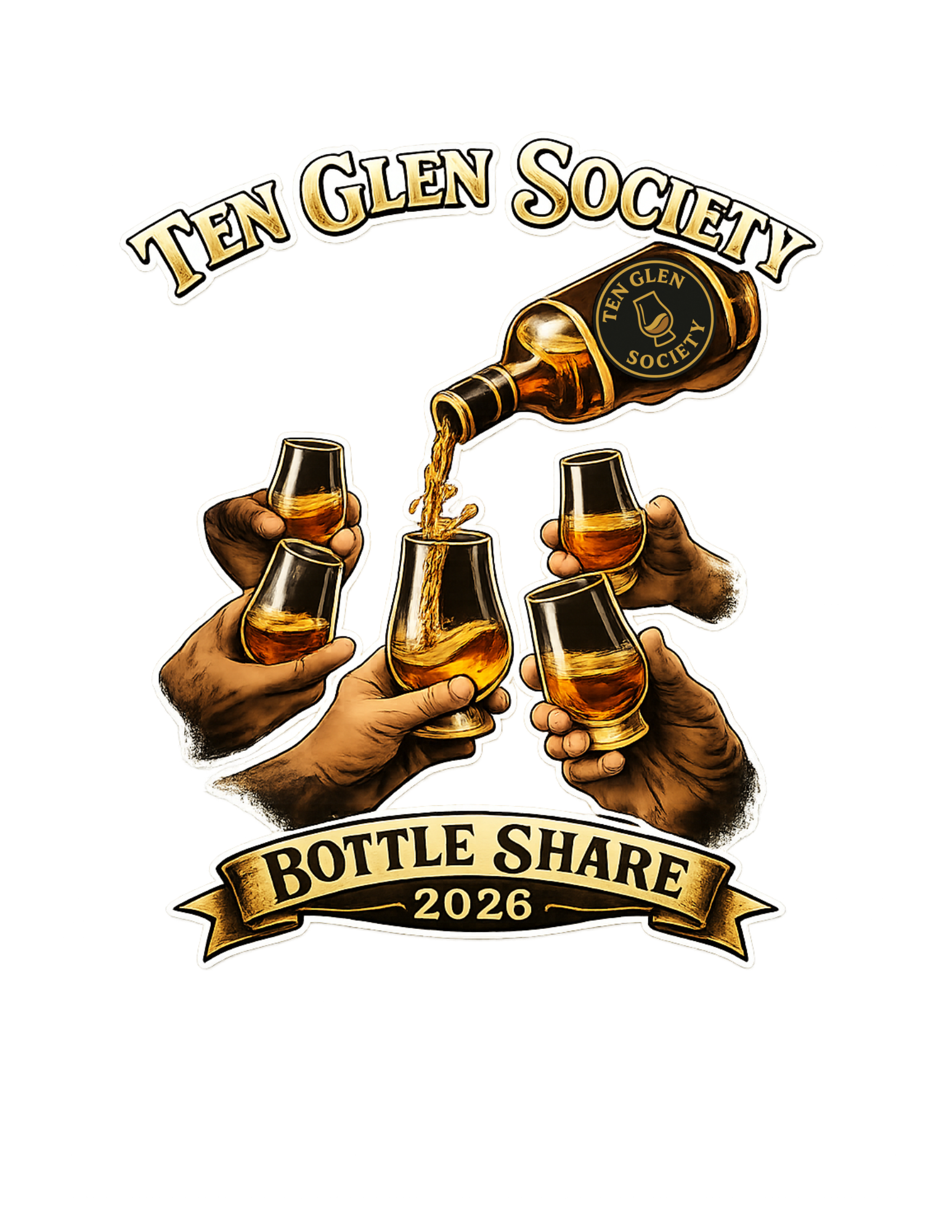 Ten Glen Society Bottle Share Commemorative Short Sleeve Tee
